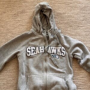 Seahawks Antigua Light Gray Fleece-Lined Hoodie